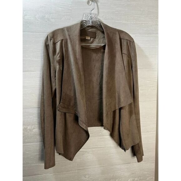 Blanknyc Womens Faux Suede Waterfall Jacket Brown‎ M - Picture 2 of 6